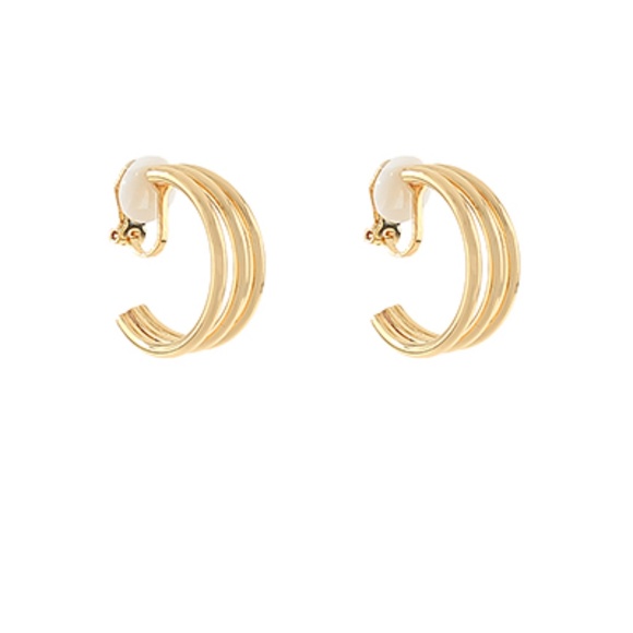 Layered Clip On Hoops - Picture 1 of 1